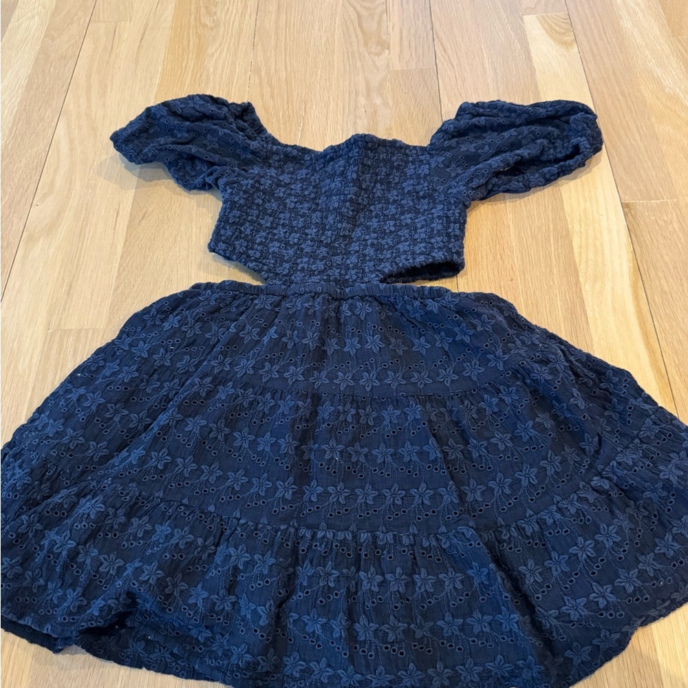 Katie Jay NYC Midnight Blue Kids Dress with Floral Pattern - Picture 4 of 4